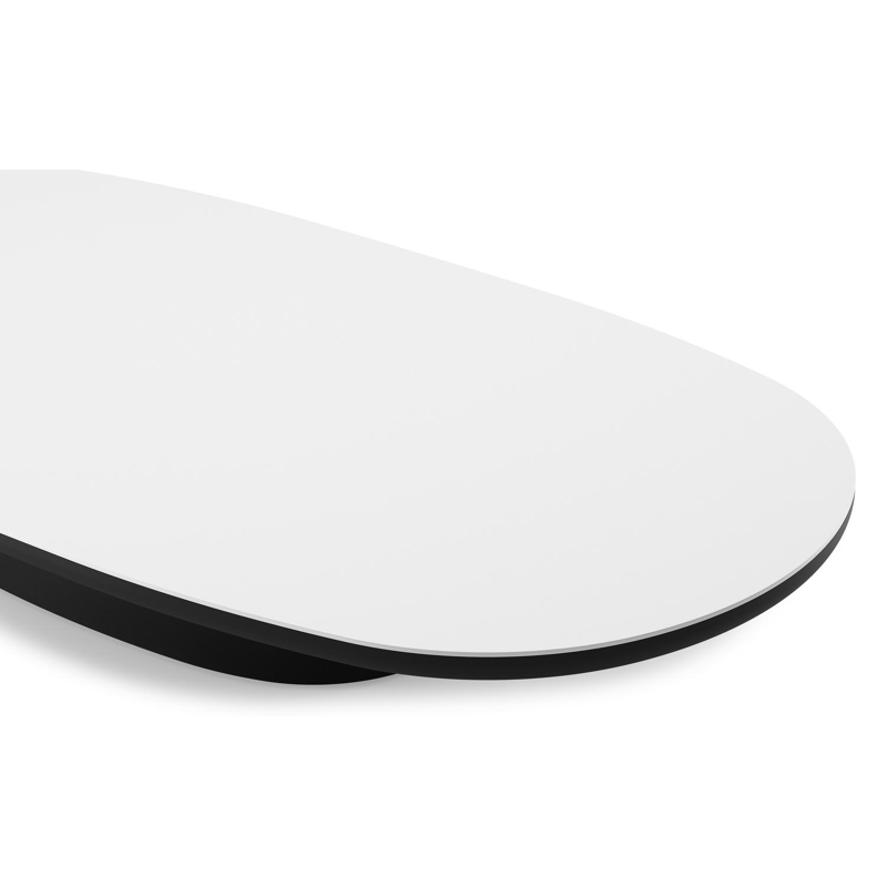 Amico loungetafel bombo in zwart aluminium en volkeramiek Arctic White - L 171 x B 89 x H 24 cm