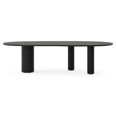 Table de jardin Amico organique en aluminium noir et céramique pleine Black Obsession - Lg. 280 x Lrg. 120 x Haut. 73.5 cm