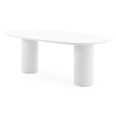 Amico tuintafel bombo in wit aluminium en volkeramiek Arctic White - L 210 x B 110 x H 73.5 cm