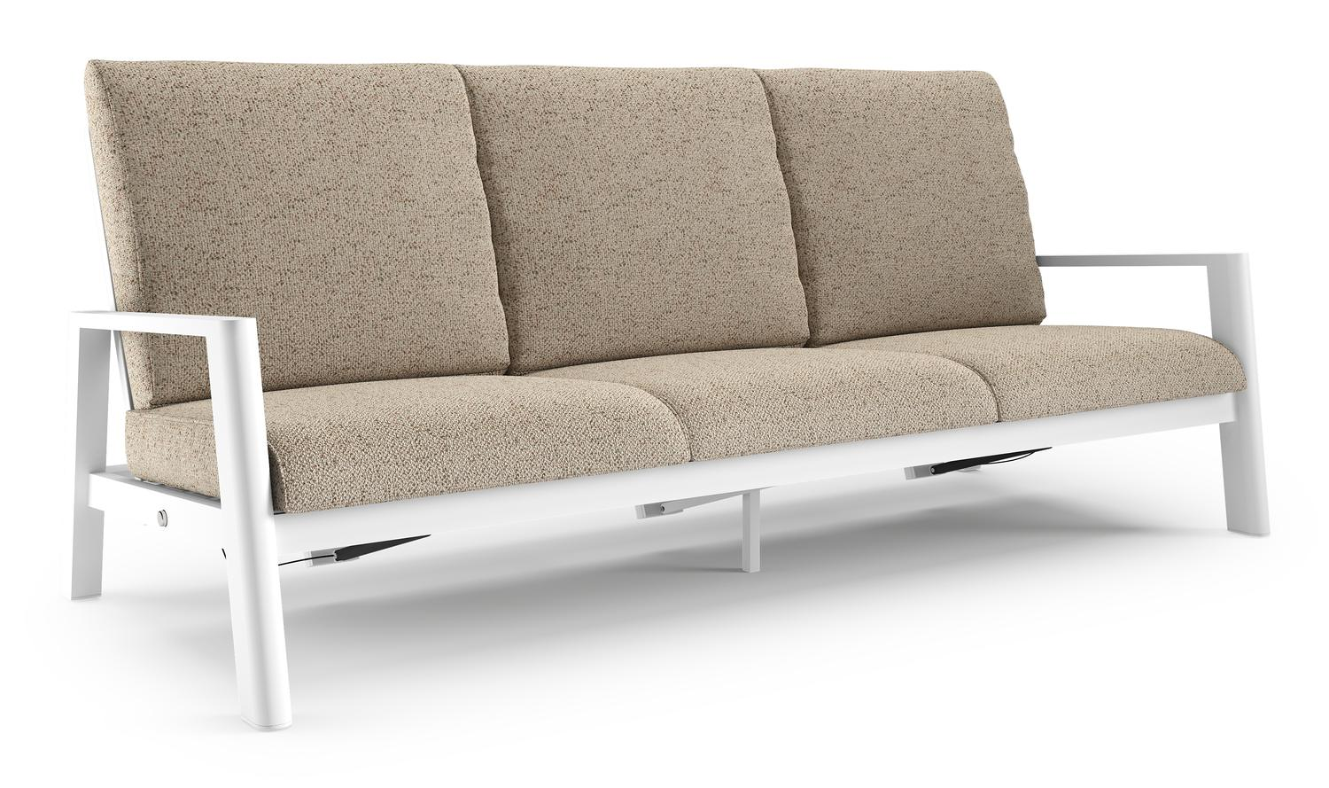 Cirello loungebank in wit aluminium met bora jungle all weather cosytica kussen