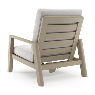 Cirello loungestoel in beige aluminium met soul optik all weather solica kussen