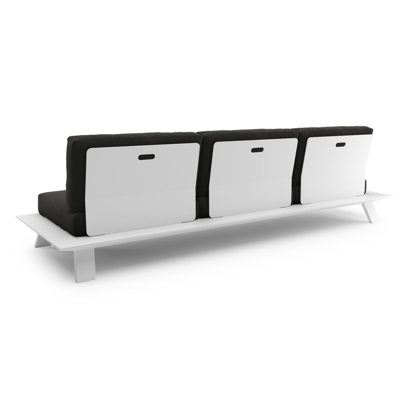 Cesano loungebank in wit aluminium met natte sooty all weather Sunbrella® luxe kussen