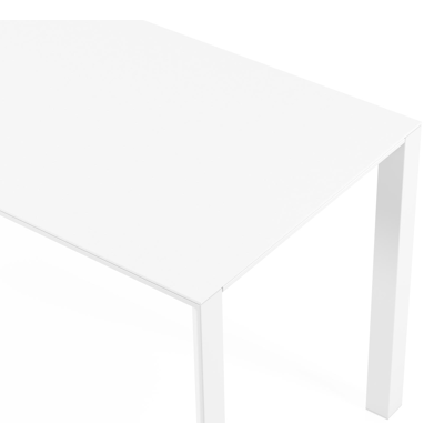 Malito tuintafel in wit aluminium en volkeramiek arctic white - L 170 x B 70 x H 75,5 cm