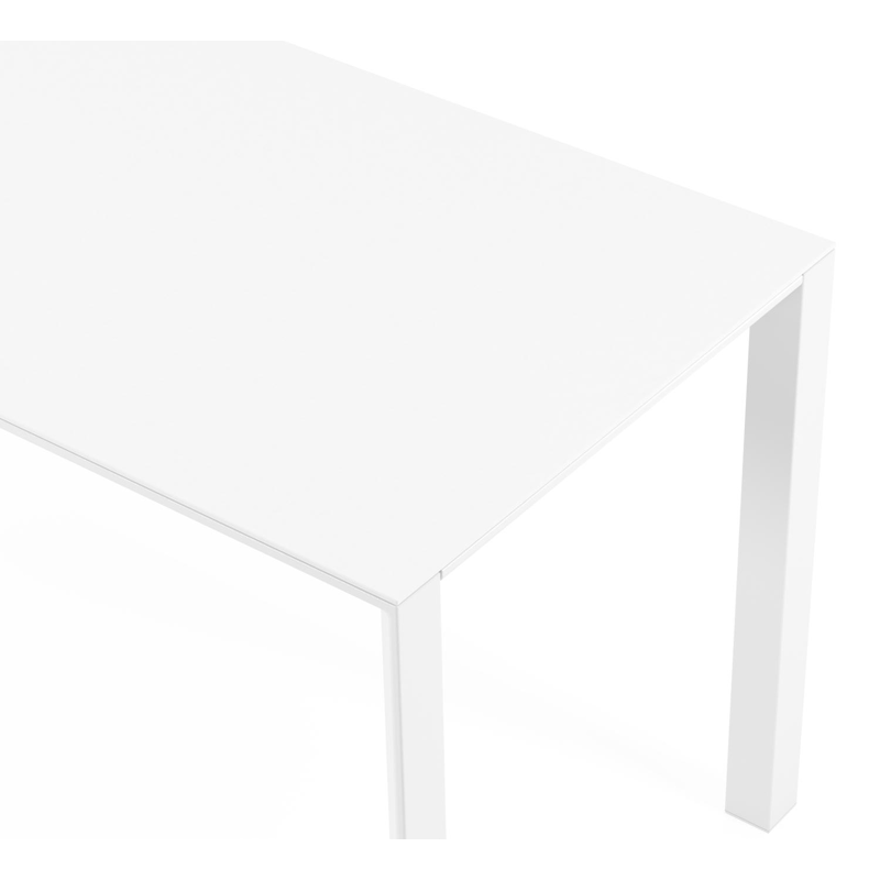 Malito tuintafel rechthoekig in wit aluminium en volkeramiek arctic white - L 170 x B 70 x H 76 cm