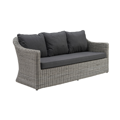 Borello loungeset grijs-grijs - wicker en weather+ softtouch - 7 personen