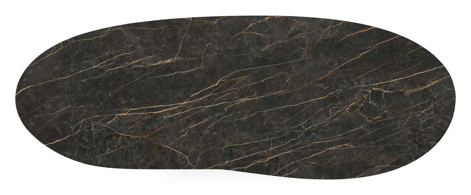 Organo tuintafel organisch in zwart aluminium en volkeramiek black obsession - L 320 x B 120 x H 74 cm