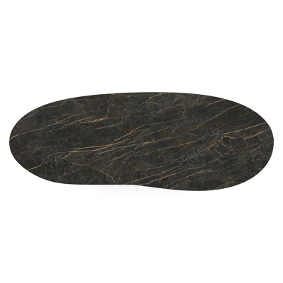 Organo tuintafel organisch in zwart aluminium en volkeramiek black obsession - L 320 x B 120 x H 74 cm