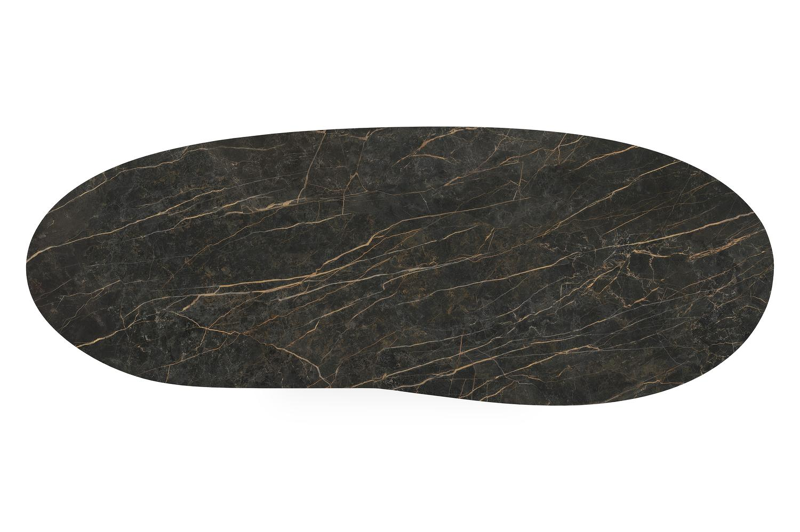 Organo tuintafel organisch in zwart aluminium en volkeramiek black obsession - L 320 x B 120 x H 74 cm