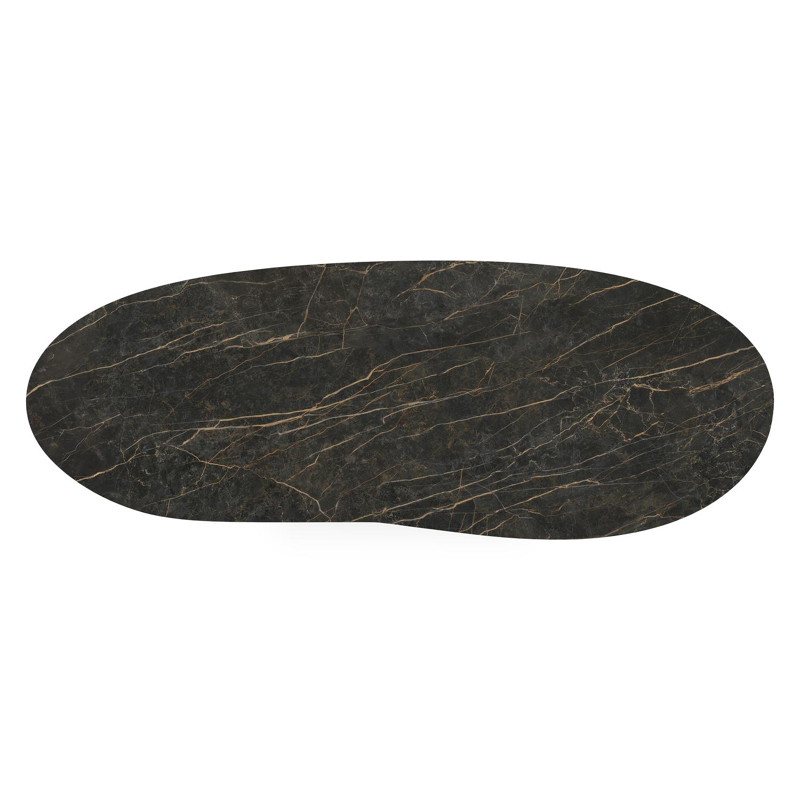 Organo tuintafel organisch in zwart aluminium en volkeramiek black obsession - L 320 x B 120 x H 74 cm