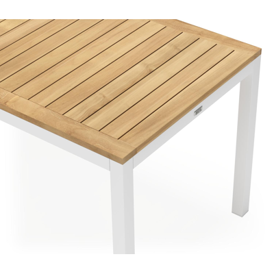 Feltro tuinset in wit aluminium en teak Natural Finish met 2 Calobra tuinstoelen