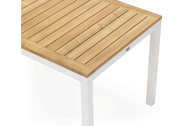 Feltro tuinset in wit aluminium en teak Natural Finish met 2 Matera tuinstoelen