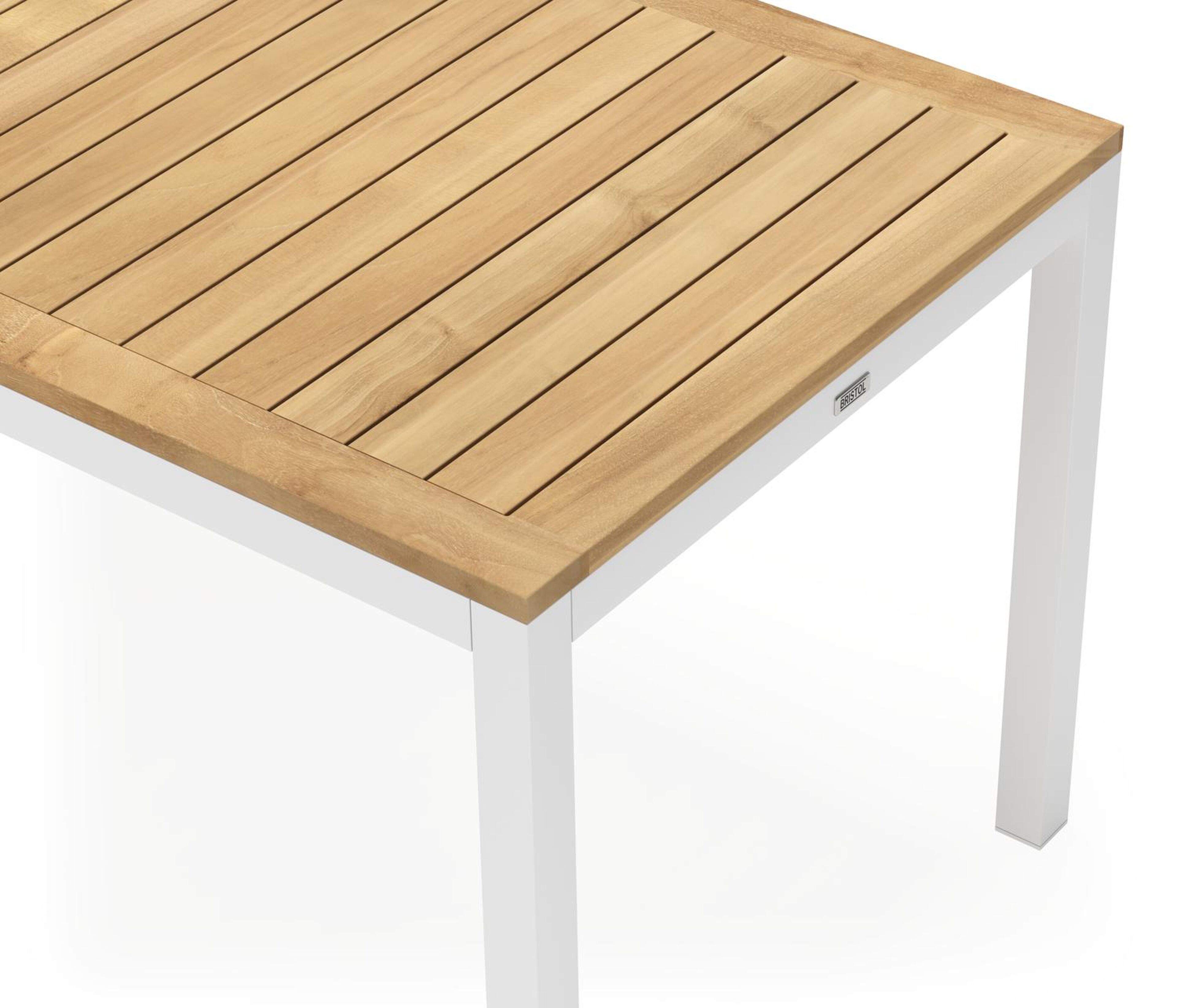 Feltro tuinset in wit aluminium en teak Natural Finish met 2 Calobra tuinstoelen
