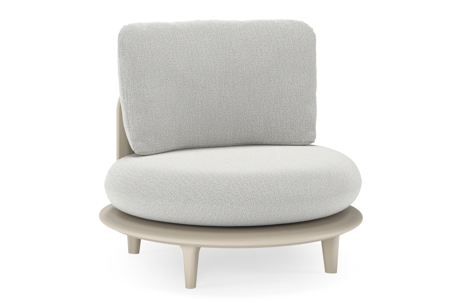 Bomero loungestoel in beige aluminium met savane nimbus all weather sunbrella® luxe kussen