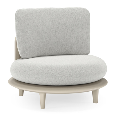 Bomero loungestoel in beige aluminium met savane nimbus all weather sunbrella® luxe kussen