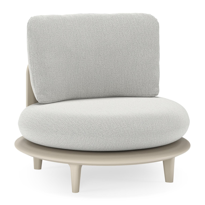 Bomero loungestoel in beige aluminium met savane nimbus all weather sunbrella® luxe kussen