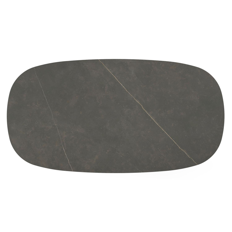 Amico tuintafel bombo in zwart aluminium en volkeramiek Calatorao - L 210 x B 110 x H 73.5 cm