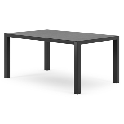 Como tuintafel in zwart aluminium en volkeramiek basalt black - L 160 x B 100 x H 75 cm