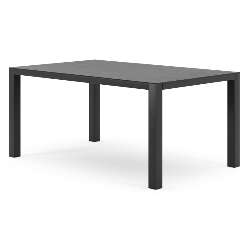 Como tuintafel in zwart aluminium en volkeramiek basalt black - L 160 x B 100 x H 75 cm