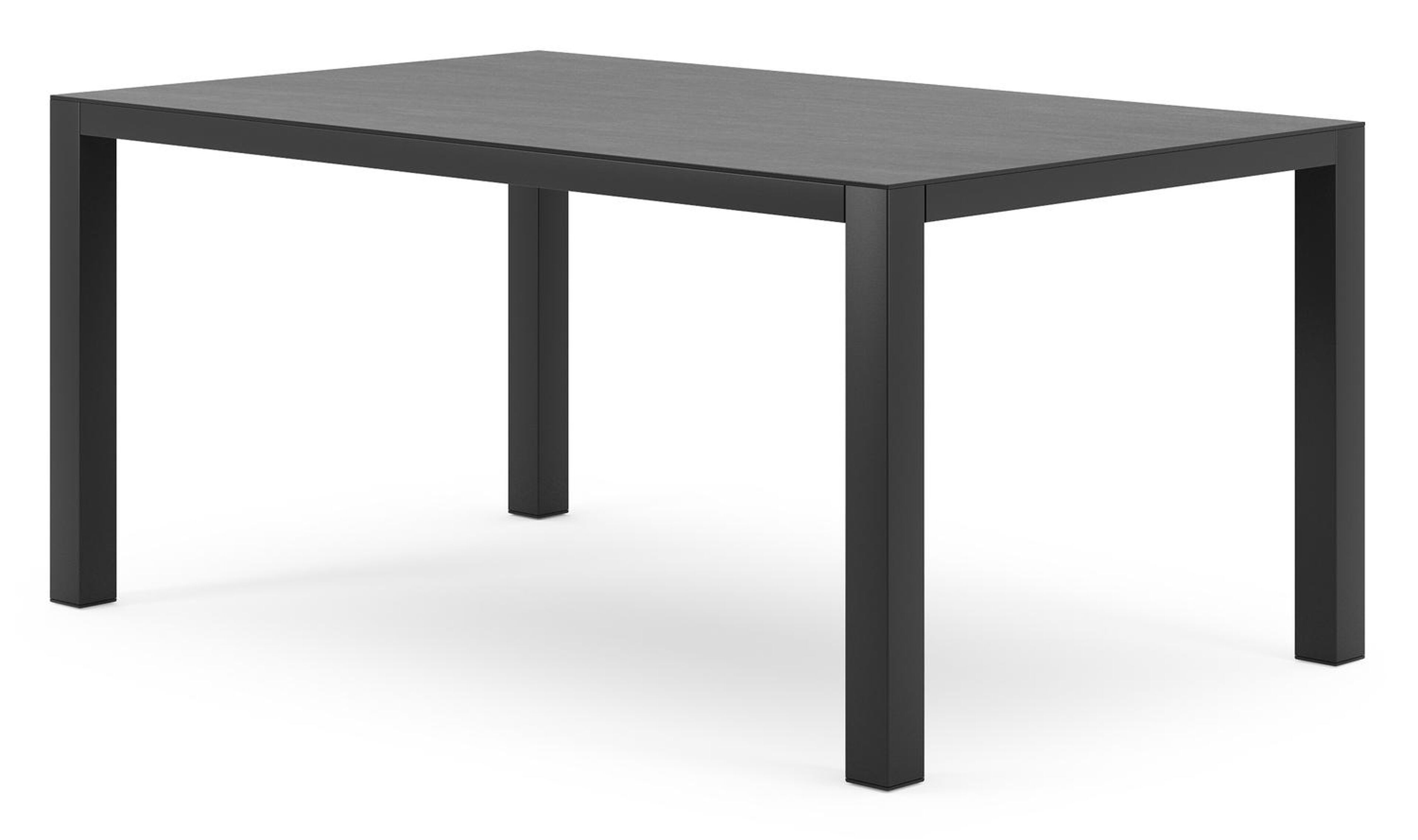 Como tuintafel in zwart aluminium en volkeramiek basalt black - L 160 x B 100 x H 75 cm