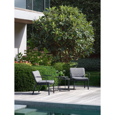 Fano loungezetel 1-zit in zwart aluminium