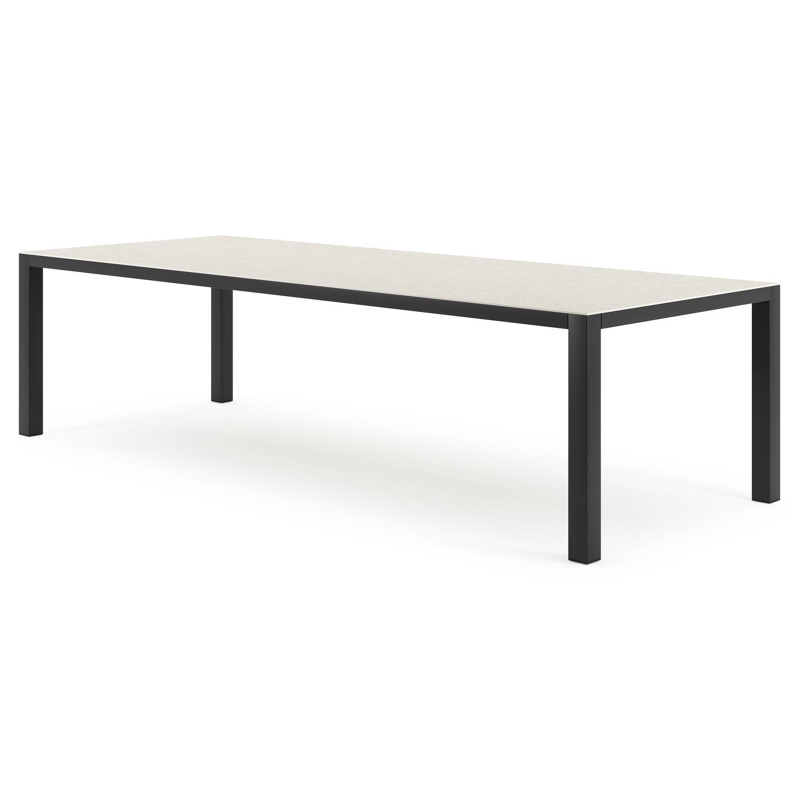 Como tuintafel in zwart aluminium en volkeramiek shilin - L 280 x B 110 x H 75 cm