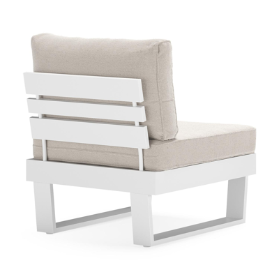 Set van 2 Alora loungestoelen in wit aluminium met beige Weather+ Softtouch kussen