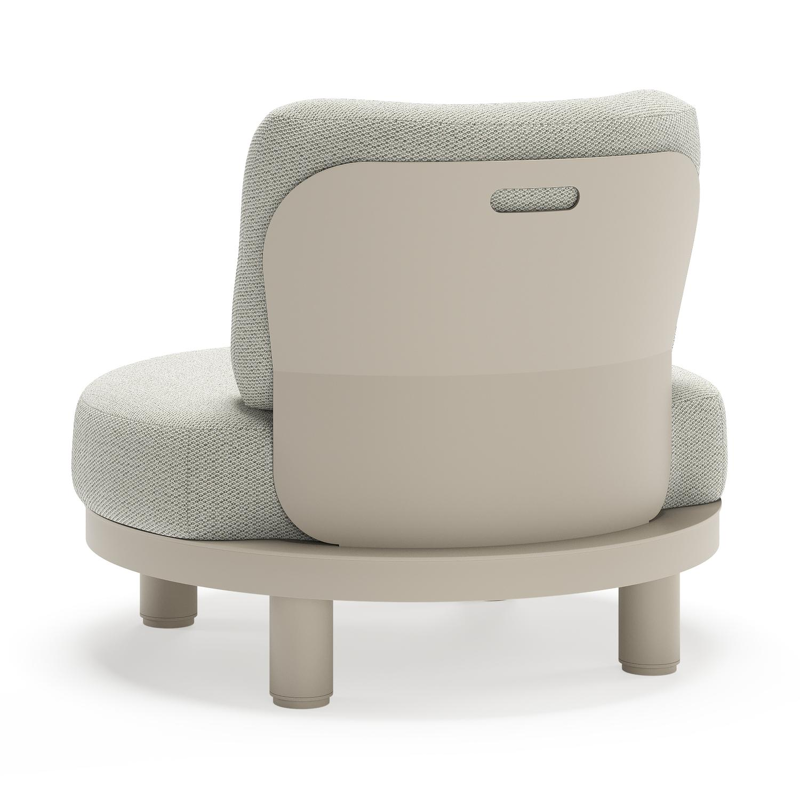 Donato loungestoel in beige aluminium met all weather sunbrella® luxe Lopi Bud kussen