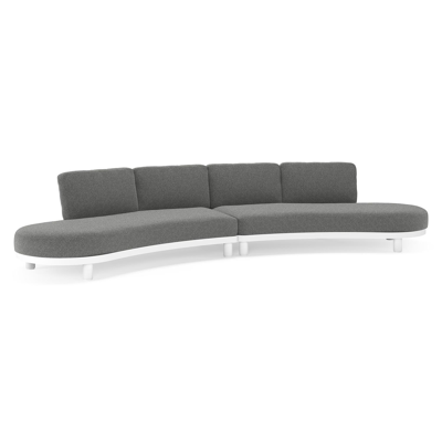 Donato loungebank in wit aluminium met all weather cosytica Catania Black kussen