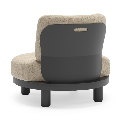 Fauteuil de jardin Donato en aluminium noir et coussins en all weather cosytica Bora Forest