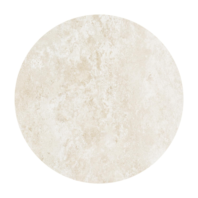 Fano low dining loungetafel rond in beige aluminium en volkeramiek Rapolano - Dia. 65 x H 55 cm