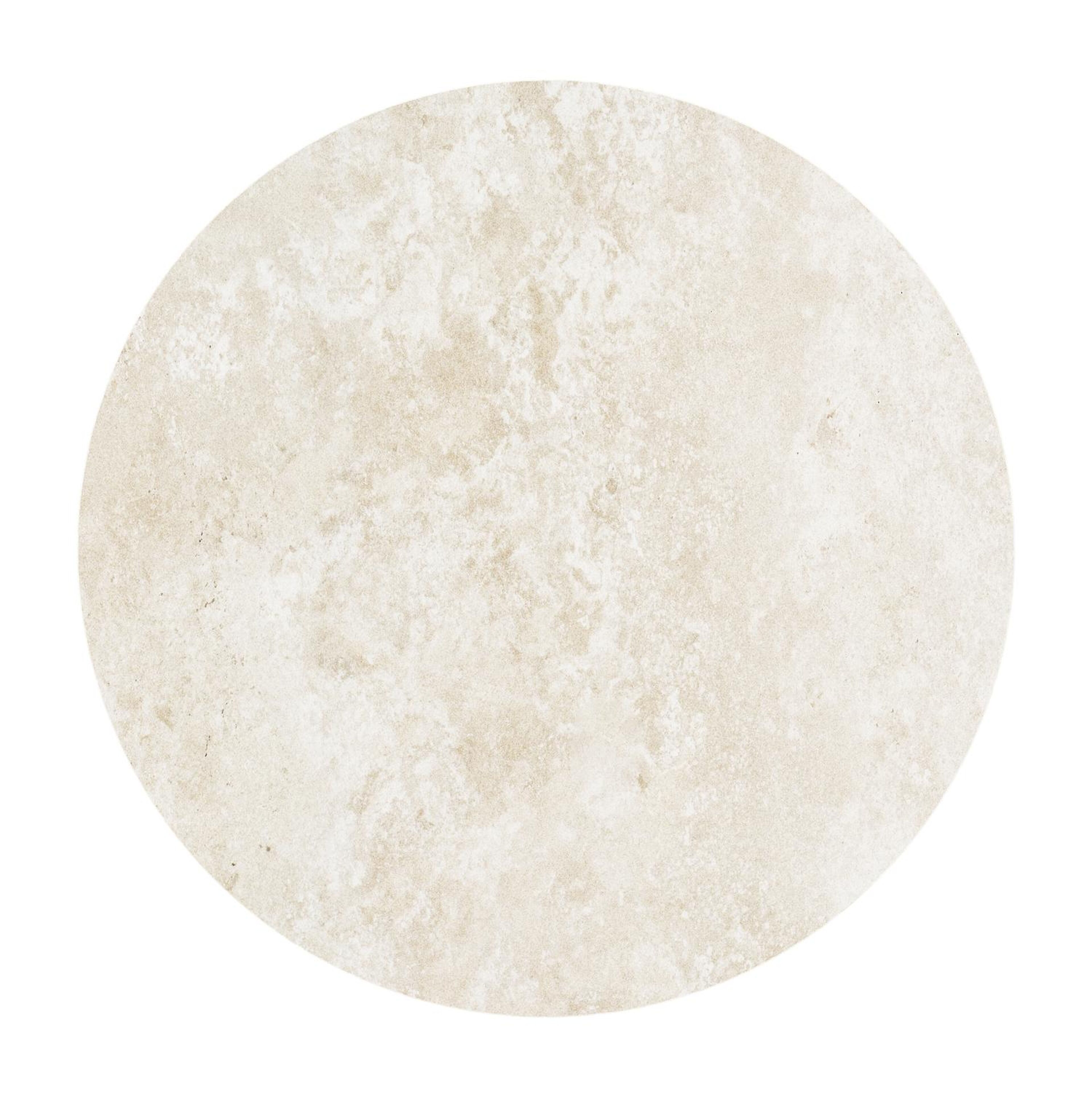 Fano low dining loungetafel rond in beige aluminium en volkeramiek Rapolano - Dia. 65 x H 55 cm