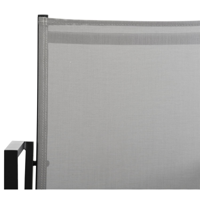 Chaise de jardin empilable Rimini in aluminium noir et textilène gris