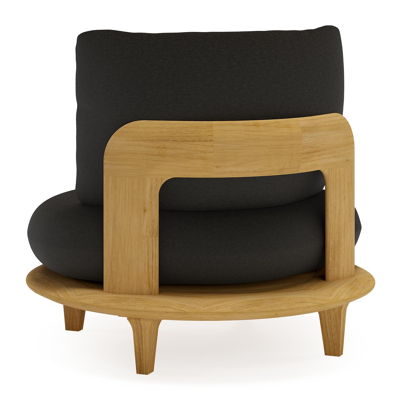 Bomero loungestoel in teak met heritage char all weather sunbrella® luxe kussen