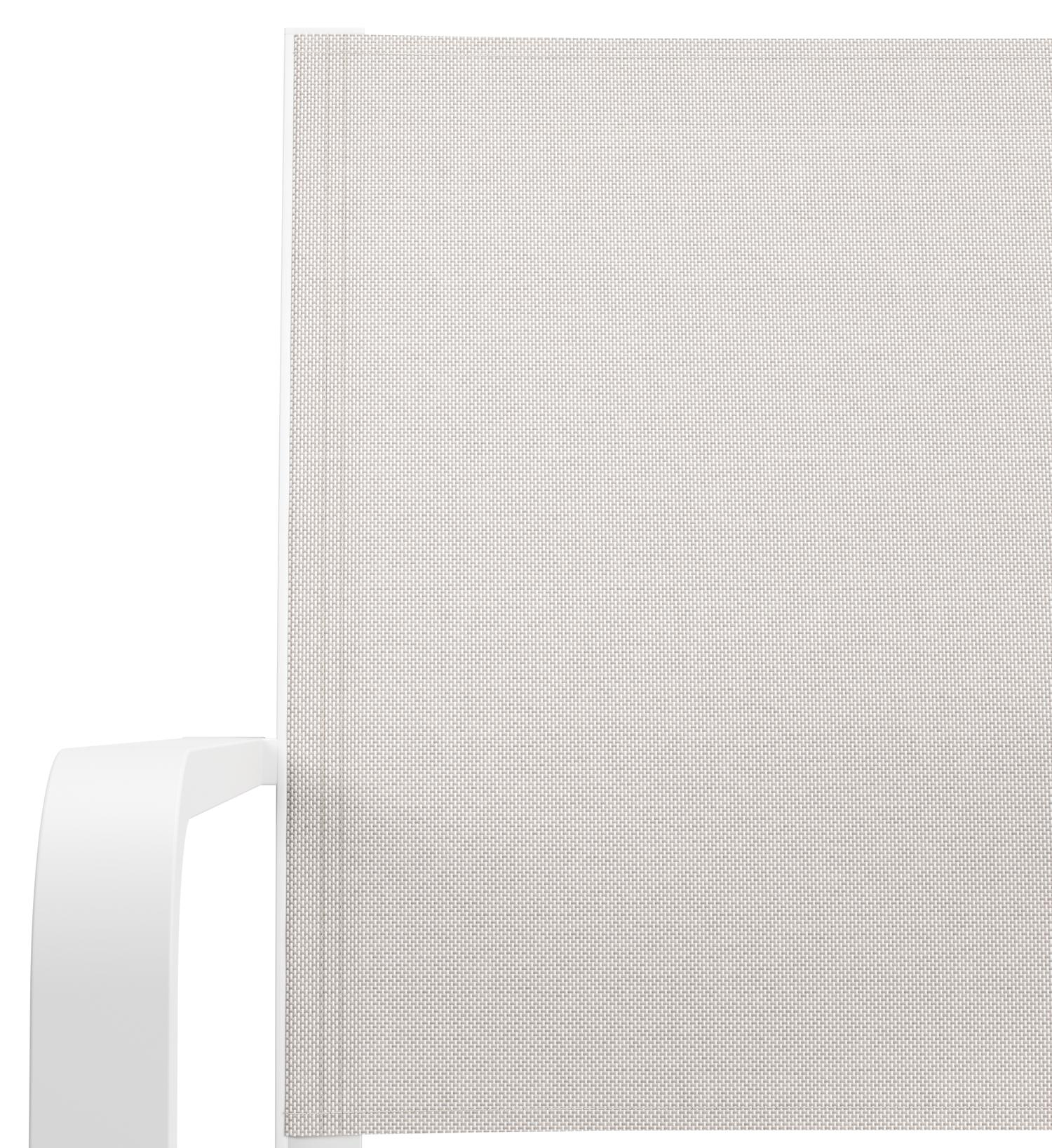 Chaise de jardin Calobra en aluminium blanc et textilène simple beige