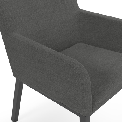 Varese tuinset in zwart aluminium en grijs keramisch glas tafelblad met 6 Rivo tuinstoelen