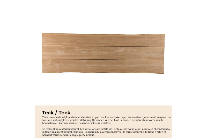 Portofino tuintafel in wit aluminium en teak - L 240 x B 107 x H 74,5 cm