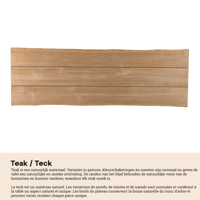 Portofino tuintafel in wit aluminium en teak - L 240 x B 107 x H 74,5 cm