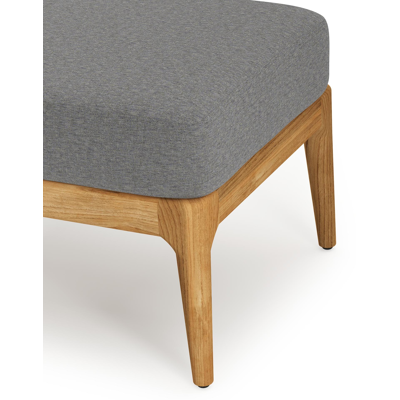 Pouf Orso en teck et coussins en all weather sunbrella® luxe Heritage Slate