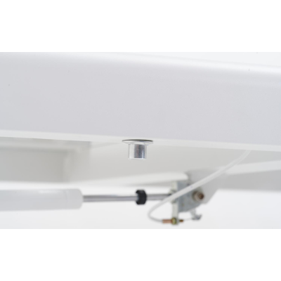 Cirello verstelbaar ligbed met pompsysteem in wit aluminium met natte charcoal chine all weather sunbrella® luxe kussen