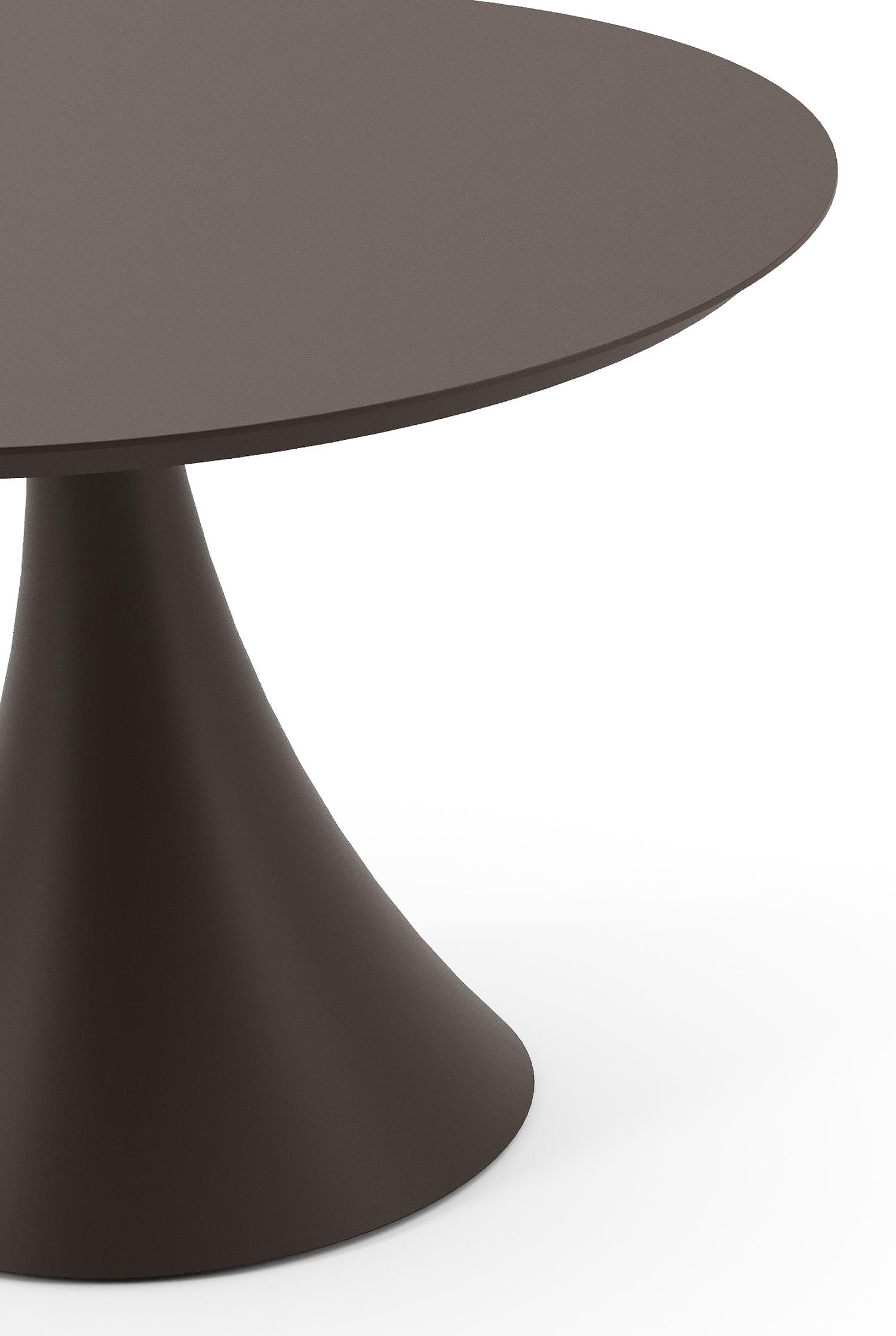 Fano tuintafel rond in donkerbruin aluminium - Dia. 110 x H 75 cm