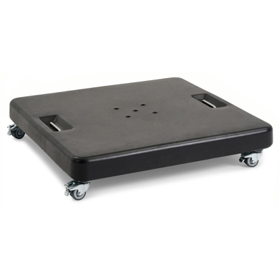 Rufina zweefparasol met tiltfunctie in zwart aluminium met grijs polyester parasoldoek - L1: 300 x L2: 300 cm (met voet)