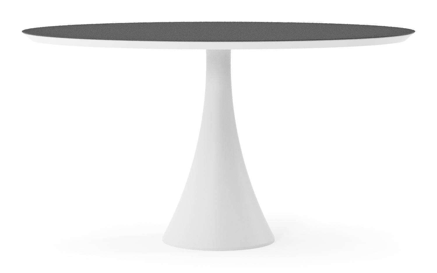 Fano tuintafel ovaal in wit aluminium en volkeramiek Nero Black - L 140 x B 80 x H 74.5 cm