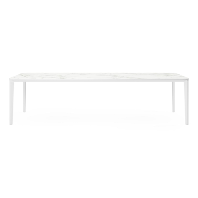 Urbino tuintafel in wit aluminium en volkeramiek calacatta - L 290 x B 110 x H 75 cm