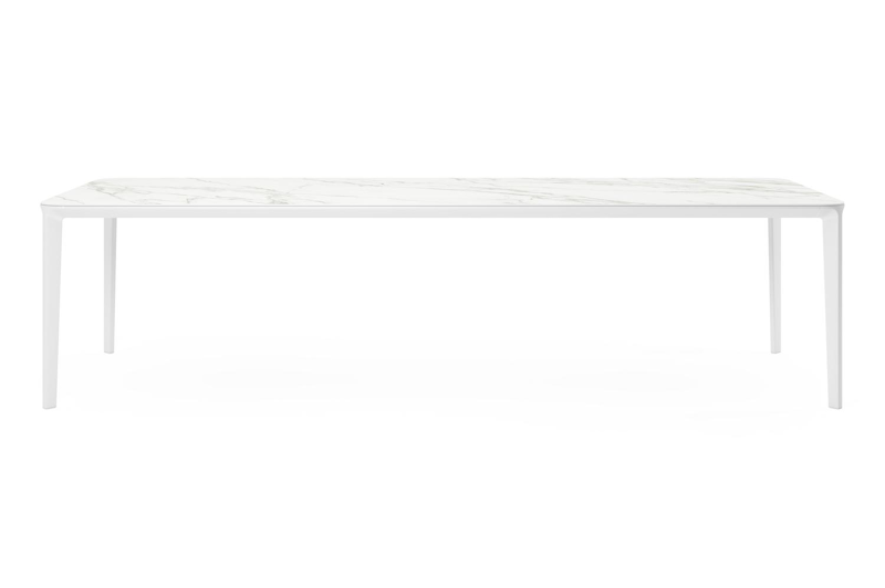 Urbino tuintafel in wit aluminium en volkeramiek calacatta - L 290 x B 110 x H 75 cm