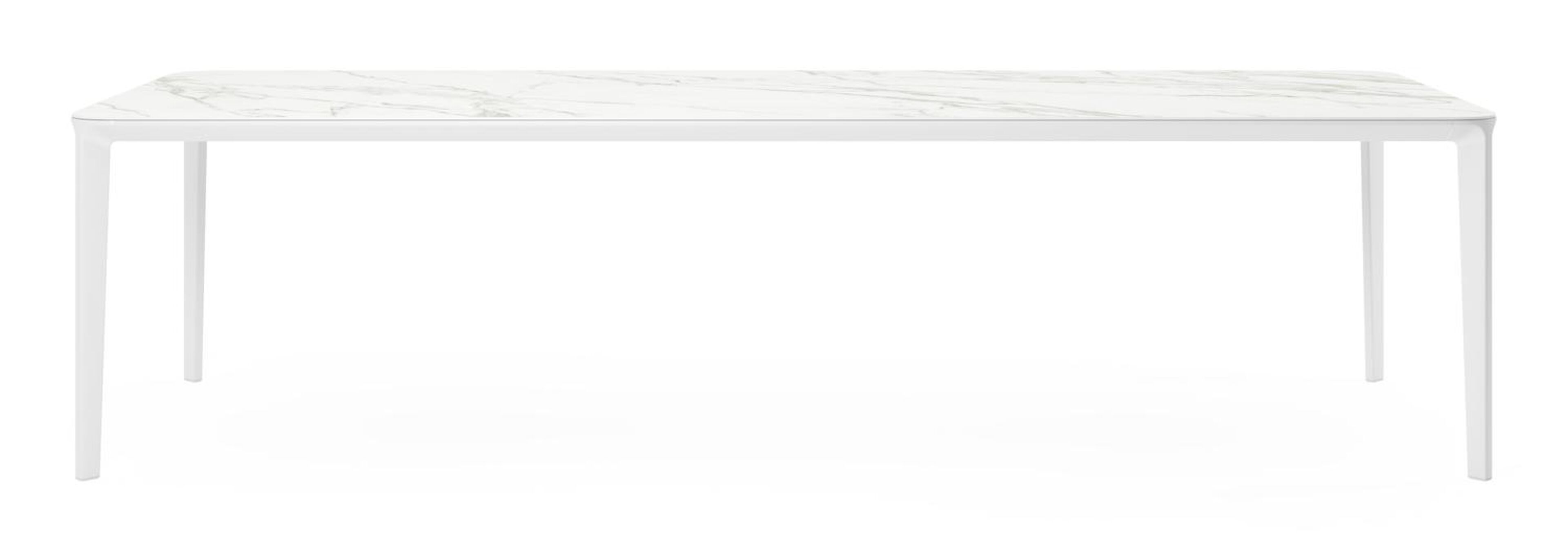 Urbino tuintafel in wit aluminium en volkeramiek calacatta - L 290 x B 110 x H 75 cm