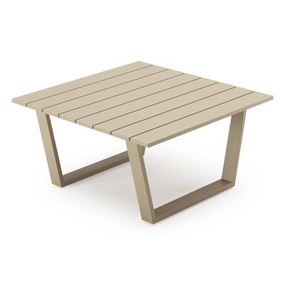Alora loungetafel beige aluminium - L 77 x B 77 x H 36 cm