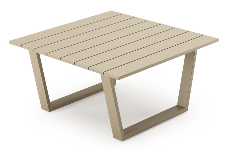 Alora loungetafel beige aluminium - L 77 x B 77 x H 36 cm