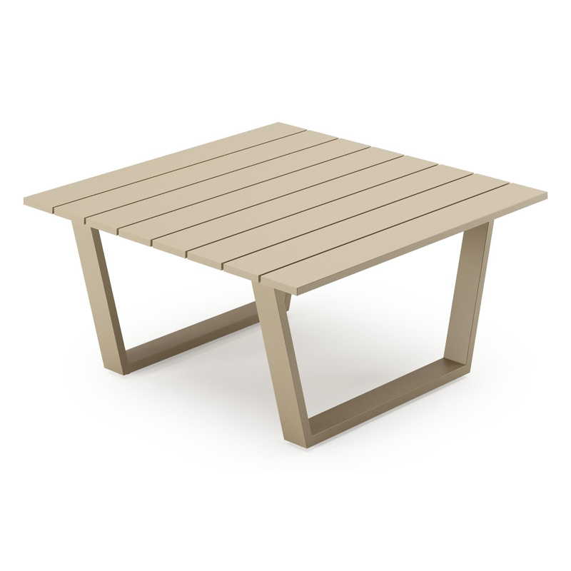 Alora loungetafel beige aluminium - L 77 x B 77 x H 36 cm
