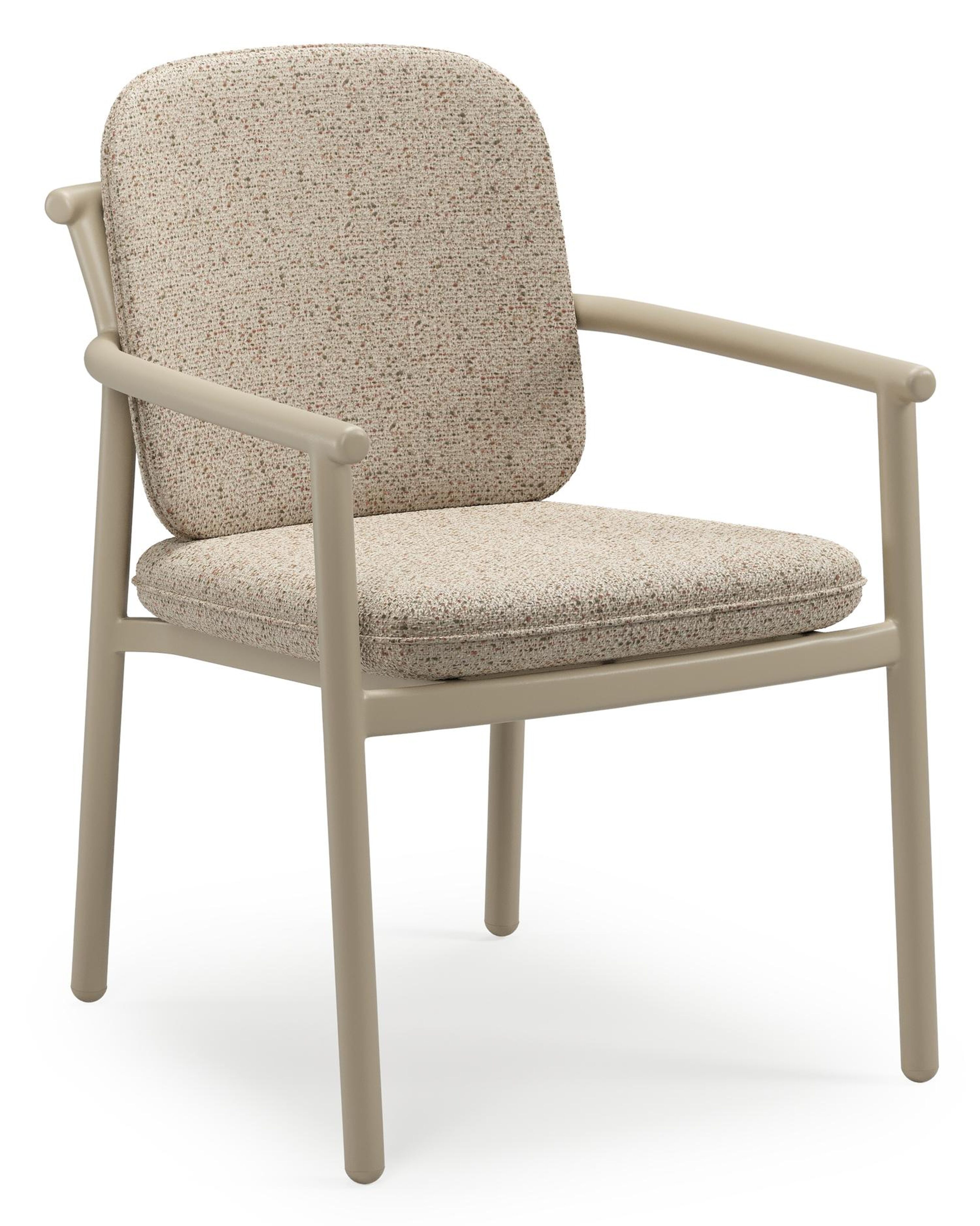 Bono stapelbare tuinstoel in beige aluminium met stoelkussen in All Weather Cosytica Bora Jungle
