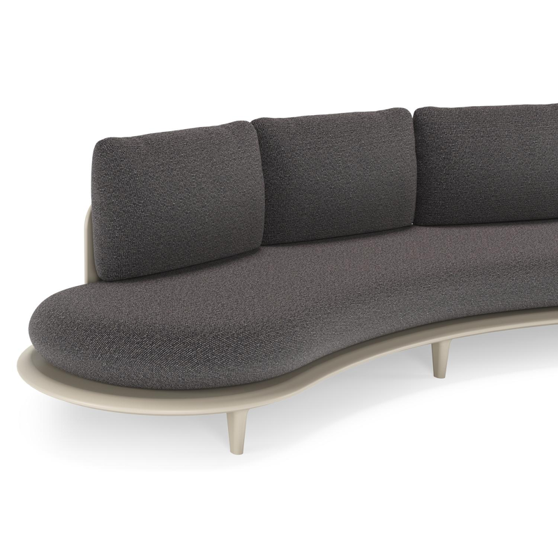 Bomero loungeset in beige aluminium met firenze tunder all weather solica kussen